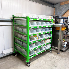 MegaMaxx PRO XL4 Boxes 2-Bin System Trolley Racking Unit (Holds 60 Boxes)