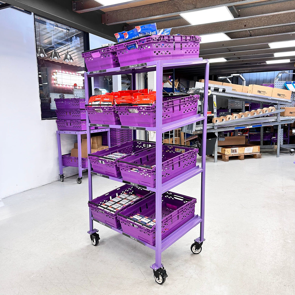 MegaMaxx PRO 600mm x 400mm Bale Arm Crate Storage Trolley Shelving Unit (Side-by-Side Version)