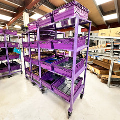 MegaMaxx PRO 600mm x 400mm Bale Arm Crate Storage Trolley Shelving Unit (Side-by-Side Version)