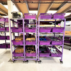 MegaMaxx PRO 600mm x 400mm Bale Arm Crate Storage Trolley Shelving Unit (Side-by-Side Version)