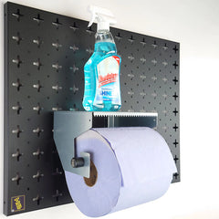 Nukeson Tool Wall - Tear-Away Blue Roll Holder with Shelf Attachment