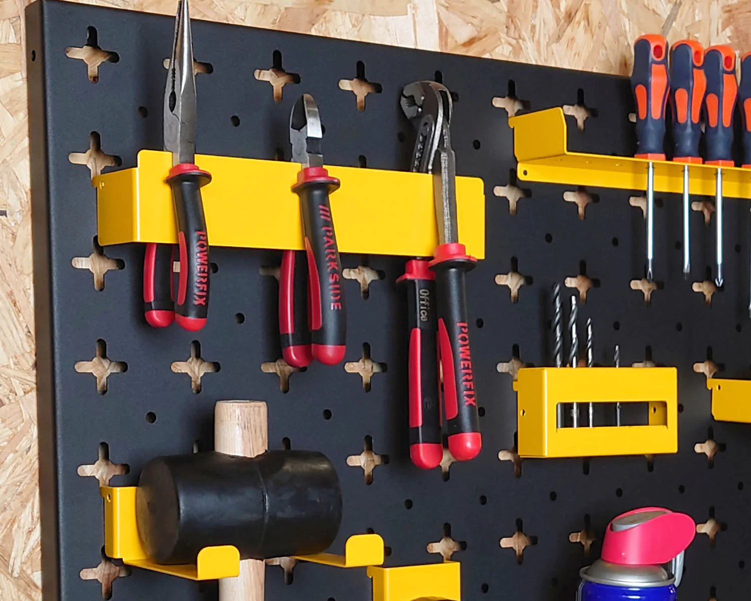 Closeup of Pliers Holder on Nukeson Tool Wall